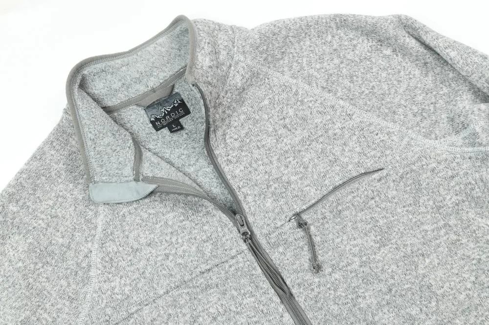 J.Crew Nordic Polartec Full-Zip Fleece Jacket Mens Large Gray Long Sleeve